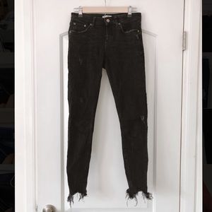 Distressed black jeans